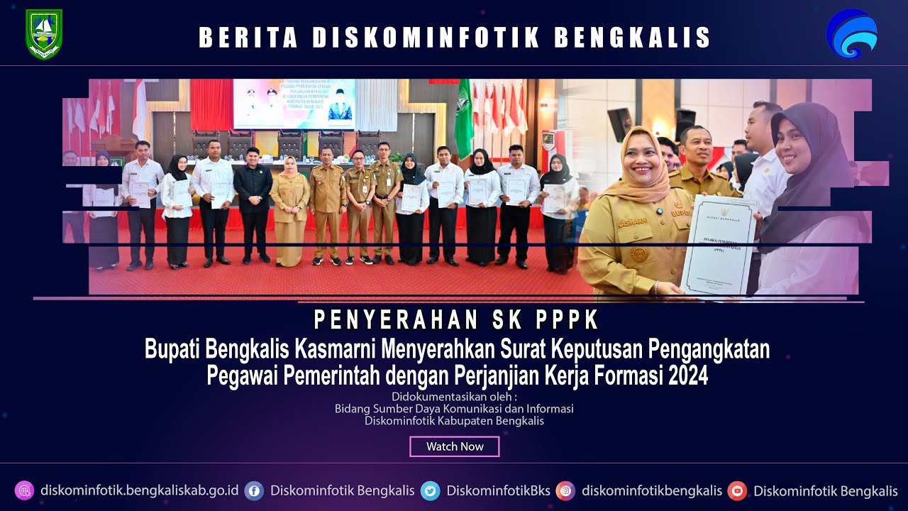 Bupati Bengkalis Kasmarni Serahkan 389 SK PPPK Formasi 2024