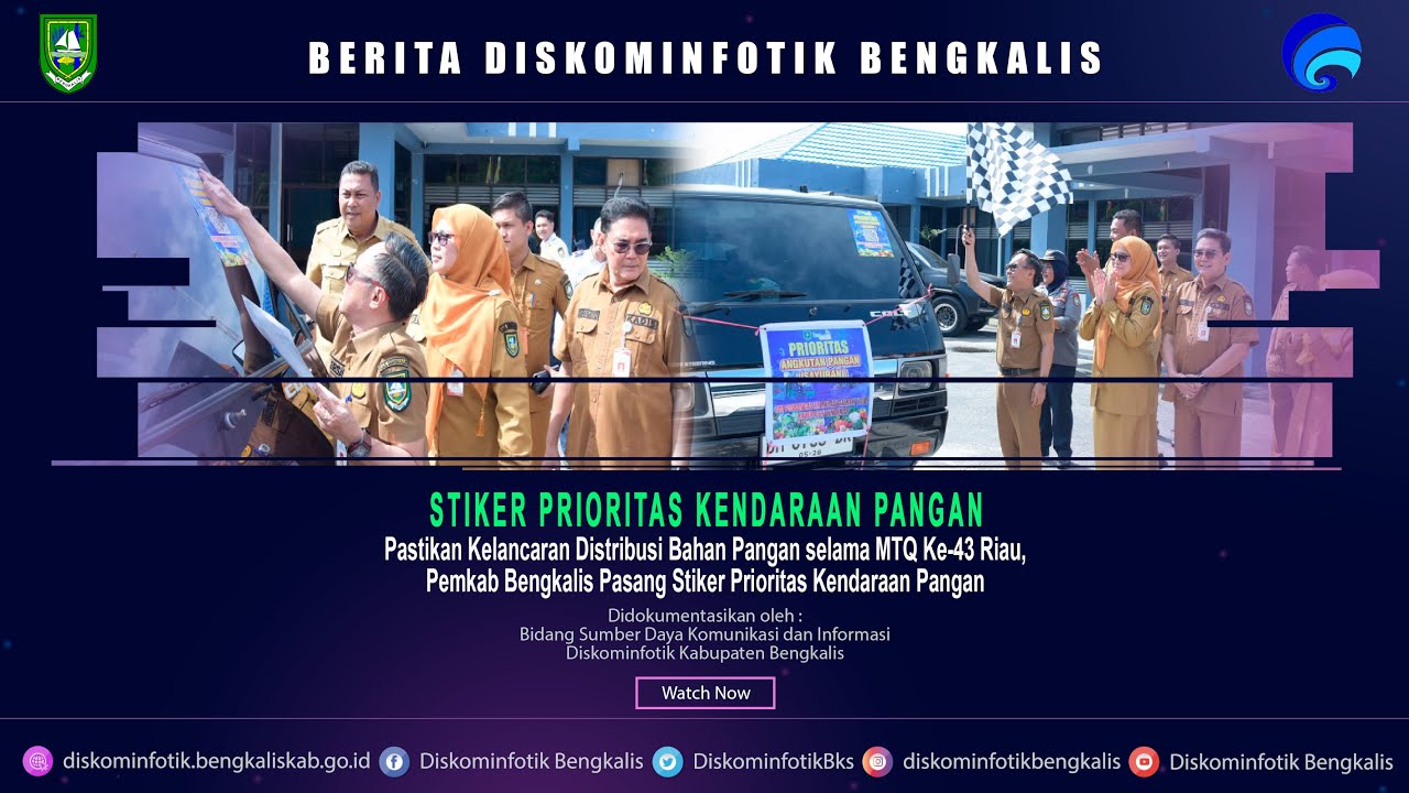 Demi Kelancaran Distribusi Bahan Pangan, Pemkab Bengkalis Pasang Stiker Prioritas Kendaraan Pangan.