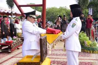 Upacara Penurunan Bendera Merah Putih HUT ke-74 RI di Bengkalis Juga Sukses