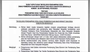 Pengumuman Nama-Nama Pendamping Desa yang Lulus Seleksi, Segera Cek Disini!