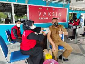Mantap, ASN dan Honorer Diskominfotik Bengkalis Telah Divaksinasi Tahap Kedua