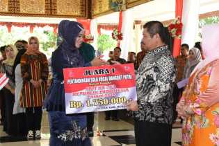 Lomba Solo Vocal Dangdut, Bhayangkari Juara di Putri, Putra di Rebut Satpol PP Bengkalis