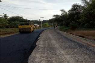 Jalan Desa Harapan Baru di Bangun,  Kades Tarmin Ucapkan Terima Kasih ke Bupati Amril Mukminin