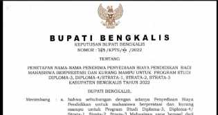 Unduh Disini, Hasil Seleksi Beasiswa Bengkalis 2022 Diumumkan