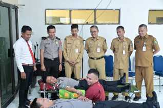 Semarak Hari Bhayangkara Ke-80, Polres Bengkalis Gelar Donor Darah Bantu Sesama