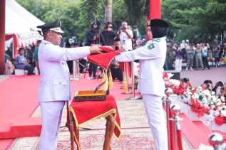 Rangkaian Peringatan HUT Ke-81 RI di Bengkalis Ditutup dengan Sukses, Wabup Bagus Irup Penurunan Bendera