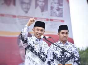 Upacara Peringatan HUT Ke-78 PGRI dan HGN Di Bengkalis Berlangsung Sukses dan Khidmat
