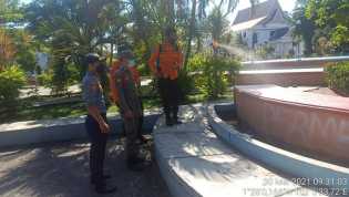 Menyusul Warga Terjaring Positif, Satgas Semprot Taman Air Mancur Andam Dewi