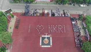 Dengan Formasi I Love NKRI, Paskibra Bengkalis 2019 Sukses Kibarkan Merah Putih
