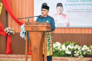 Bupati Bengkalis Sambut Kedatangan Kafilah Kabupaten/Kota se-Riau di Malam Ta'aruf Pelantikan Dewan dan Majelis Hakim