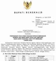 Jum'at Cuti Bersama, Bupati Bengkalis Keluarkan SE