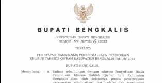 Pengumuman Bantuan Biaya Pendidikan Khusus Tahfidz 