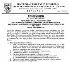Dinas PMD Bengkalis Ralat Jadwal Penerimaan Berkas Rekrut Tenaga Pendamping Desa