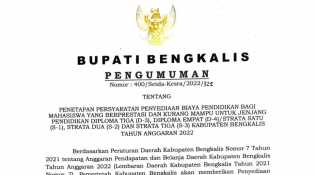 Beasiswa Bengkalis 2022 Dibuka, Ini Persyaratannya