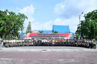 Polres Bengkalis Gelar Simulasi Sispamkota Pengamanan Pemilu 2019