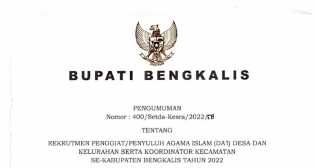 Pemerintah Bengkalis Buka Rekrutmen Penyuluh Agama Islam, Berikut Syarat dan Ketentuannya
