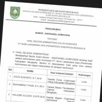 Pengumuman Hasil Seleksi Administrasi Komisaris PT. Bumi Laksamana Jaya Kab. Bengkalis