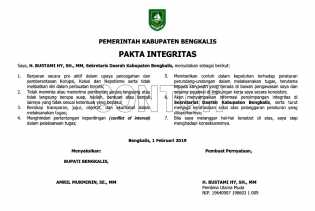 Pagi Ini Sekda H Bustami HY dan Kepala PD Tandatangani Pakta Integritas, Berikut 7 Butir Isinya