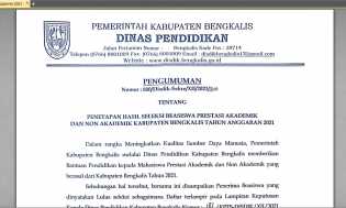 Pengumuman Penerima Beasiswa Disdik Bengkalis 2021, Berikut Daftar Namanya