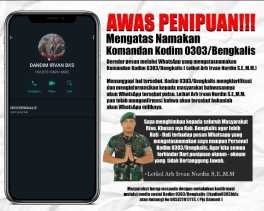 Penipuan Modus Mencatut Nama Dandim Bengkalis Via WhatsApp 