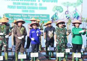 Sekda Bengkalis Dampingi Pangdam XIX/ Tuanku Tambusai, Lakukan Penanaman Mangrove di Desa Perapat Tunggal
