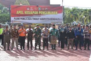 Pengamanan Pleno Tingkat Kabupaten, Polres Bengkalis Gelar Apel