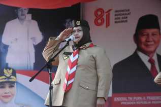 Perkuat Semangat Jajaran Gerakan Pramuka, Bupati Bengkalis Hj. Kasmarni Pimpin Upacara Hari Pramuka ke-65