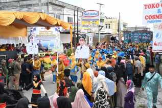 Berjalan Sejauh 1,7 KM, Peserta Pawai Ta'aruf MTQ ke-47 Tingkat Kabupaten Bengkalis Tampak Semangat