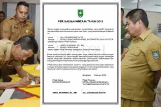 Jum'at Ini, Kepala PD dan Bupati Amril Mukminin Tandatangani Perjanjian Kinerja 2019