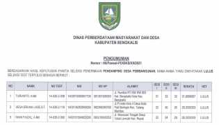 Pengumuman Hasil Tes Tertulis Pendamping Desa 2021, Cek Nama Anda Disini