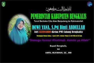 Isteri Ketua PWI Wafat, Bupati Bengkalis Ucapkan Belasungkawa 