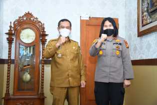 Wabup Bagus Santoso Terima Kunjungan Wakapolres Kompol Aslely Turnip