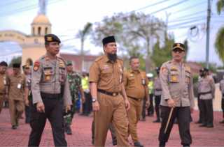 Bupati Bengkalis Ikuti Apel Operasi Aman Nusa II Lancang Kuning di Mapolres Bengkalis 