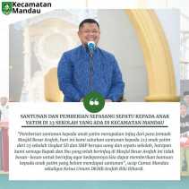 Pengurus Masjid Besar Arafah Duri Bagikan Santunan kepada Anak Yatim