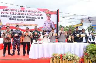 Bupati Bengkalis Kasmarni dan Kapolda Riau Ikut Musnahkan Barang Bukti Narkoba 15,6 Kilogram
