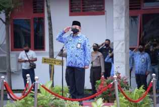 Upacara HUT ke-75 RI Tingkat Kabupaten Bengkalis Digelar Dengan Memperhatikan Protokol Kesehatan