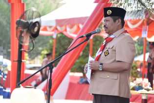 Pagi Ini Bupati Amril Mukminin Pimpinan Upacara Peringatan Hari Pramuka ke-58