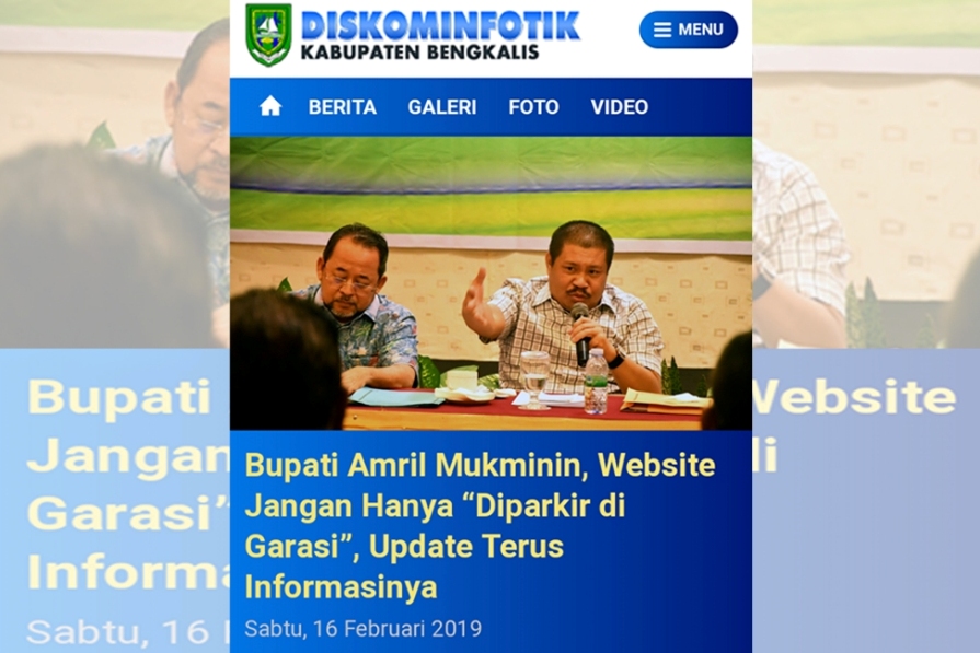 Bupati Amril Mukminin, Website Jangan Hanya “Diparkir di Garasi”, Update Terus Informasinya