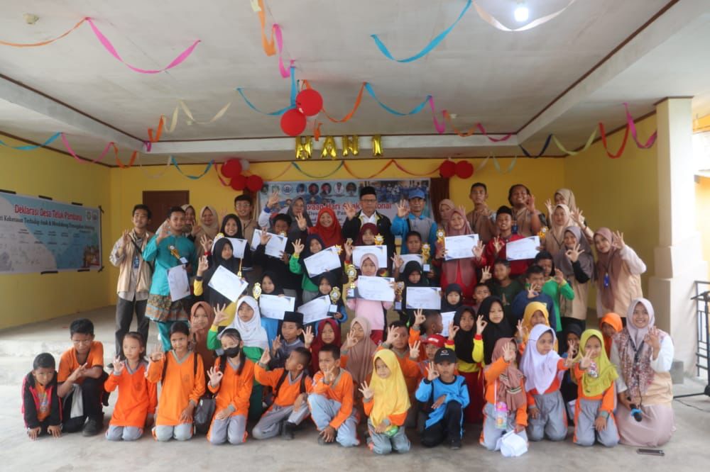 Rayakan Hari Anak Nasional, Mahasiswa Kukerta UIN Suska Riau Gelar Berbagai Kegiatan 