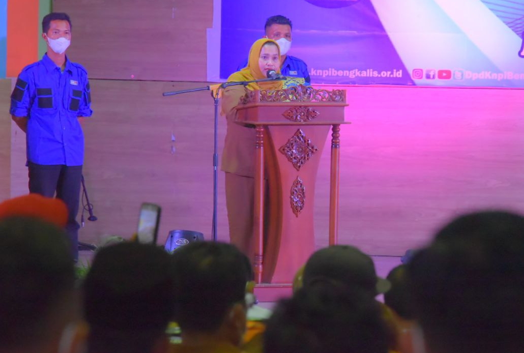 Bupati Kasmarni Hadiri Pelantikan KNPI Kabupaten Bengkalis, Saat ini Dibutuhkan Pemuda yang Kuat Dalam Persatuan