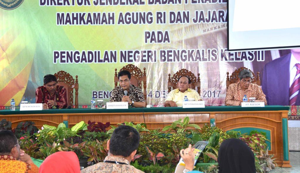 Dirjen Badilum MA Herri Swantoro Kunjungi PN Kelas II Bengkalis