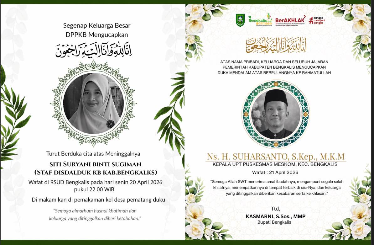 Kepala UPT Puskesmas Meskom Suharsanto dan Staf Disdalduk-KB Siti Suryani Berpulang ke Rahmatullah