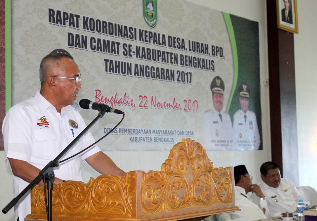 Gubri Buka Rakor Kades/Lurah BPD dan Camat se-Kabupaten Bengkalis