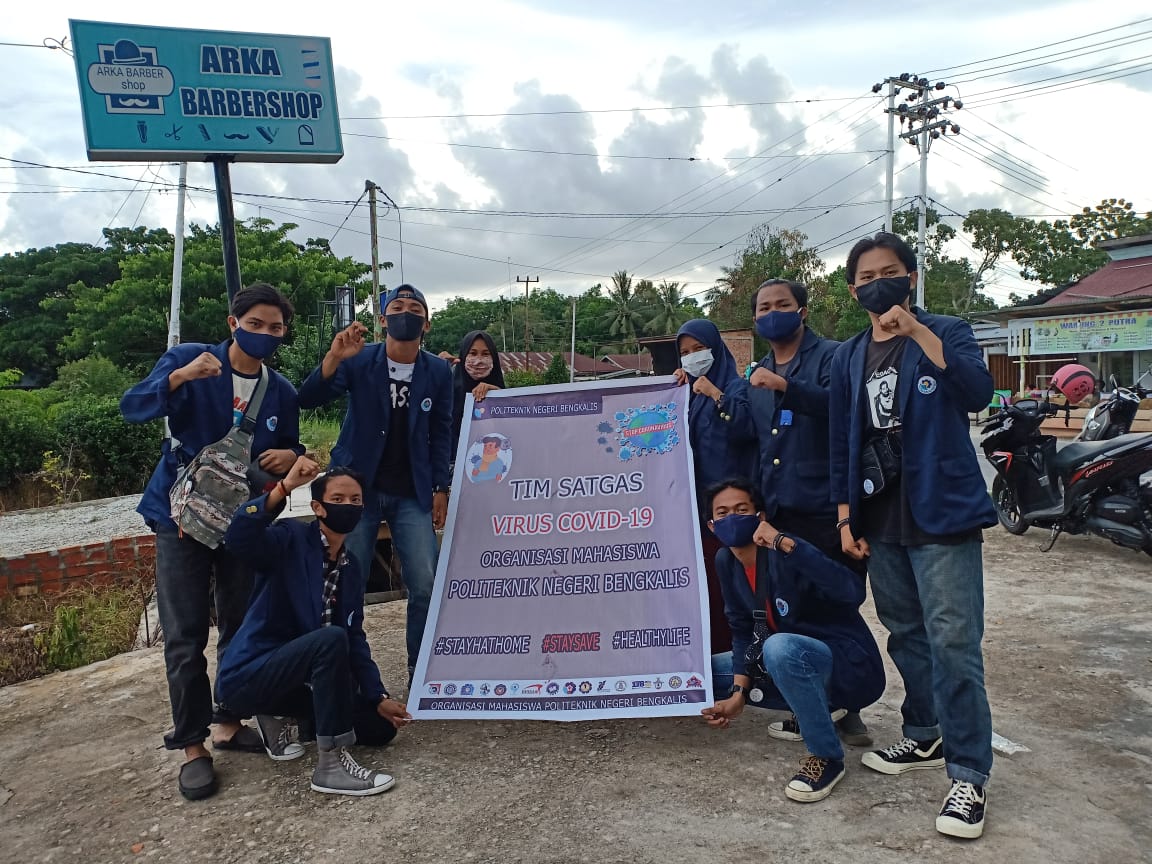 Ormawa Polbeng Bagikan 800 Lebih Masker di Kecamatan Bengkalis dan Bantan