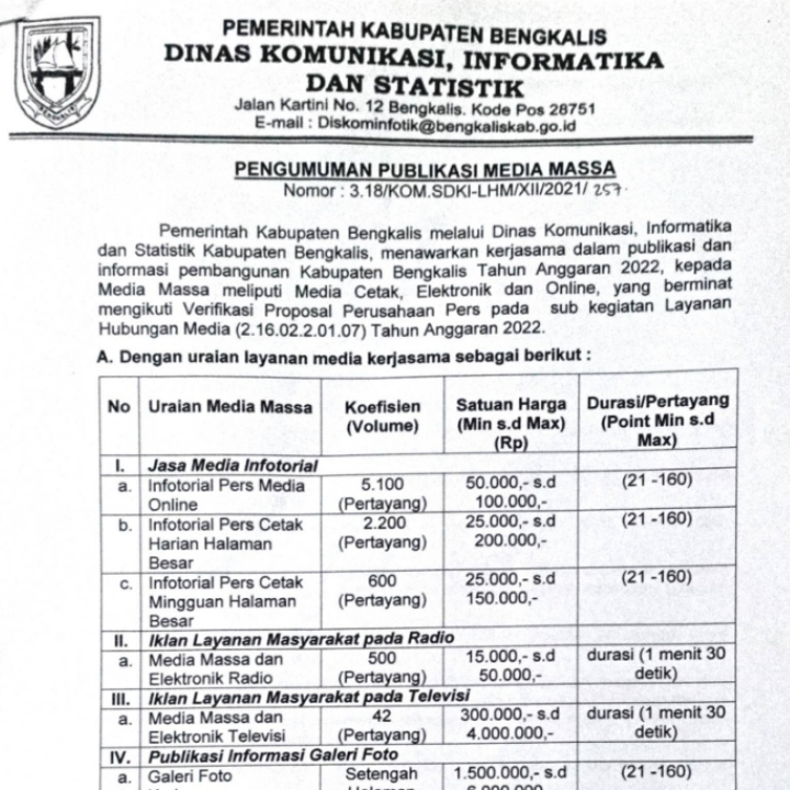 Kerjasama Diskominfotik, Pengajuan Proposal Perusahaan Pers Dibuka Hingga Akhir Januari