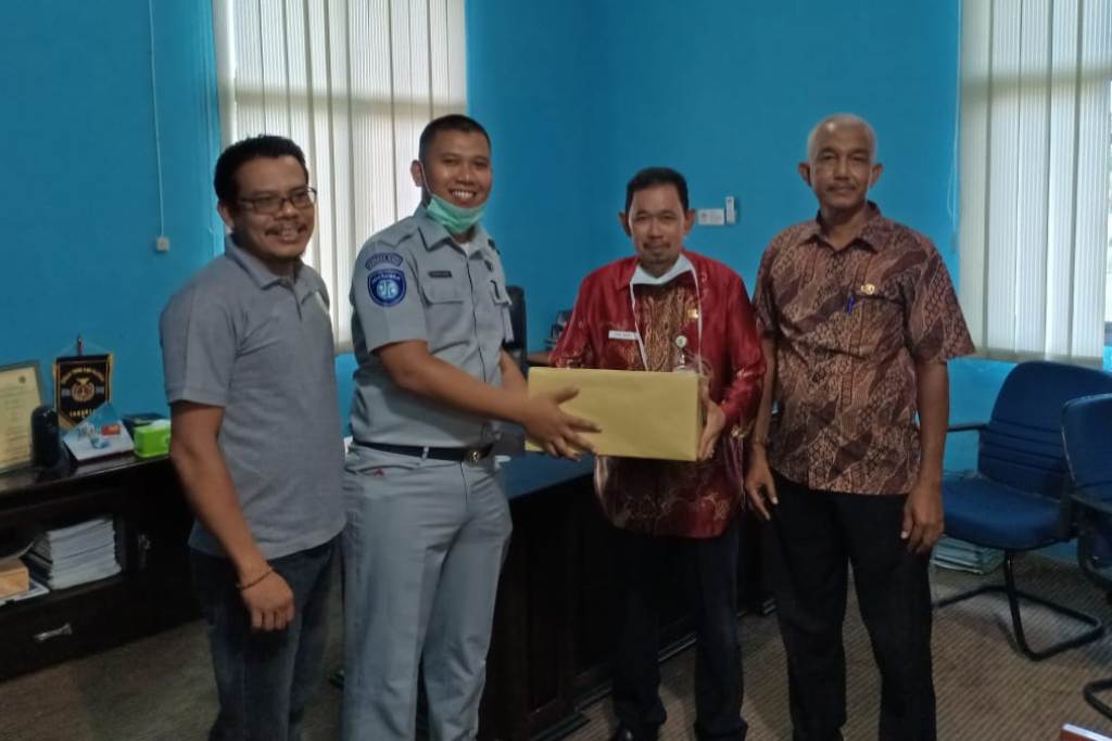 Jasa Raharja Serahkan Bantuan Tahap Pertama 150 Masker ke Dishub Kabupaten Bengkalis