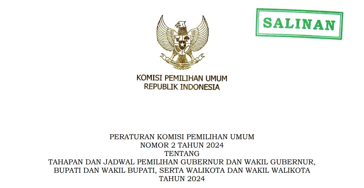 KPU RI Terbitkan PKPU Pilkada 2024, Ini Jadwal dan Tahapannya