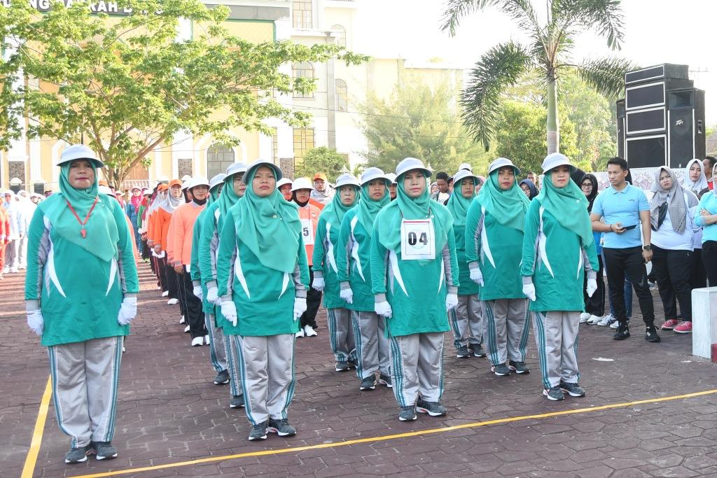 DWP Unit DLH Raih Juara 1 Lomba Gerak Jalan  Beregu HUT ke-20 DWP Tingkat Kabupaten Bengkalis 2019