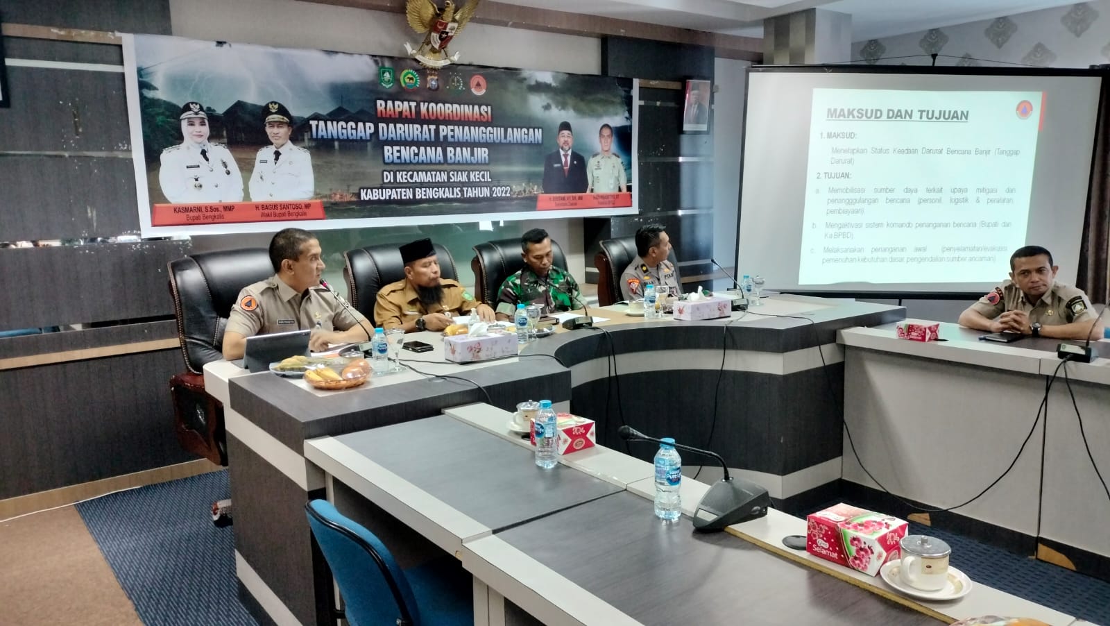 Curah Hujan Cukup Tinggi, Pemkab Bengkalis Lakukan Rapat Koordinasi Tanggap Darurat Penanggulangan Bencana Banjir