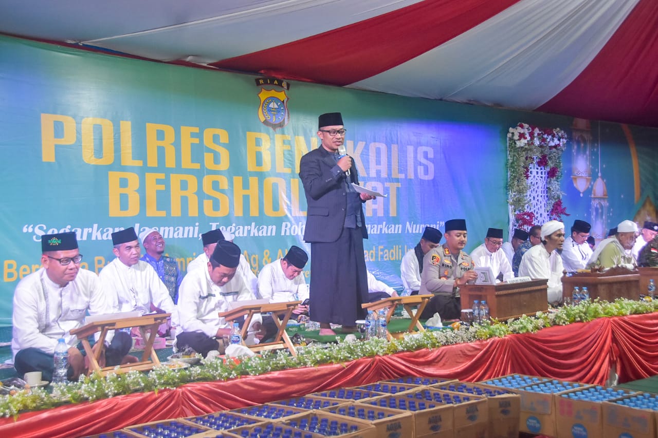 Sambut Ramadhan, Polres Bengkalis Bersholawat Diikuti Ribuan Masyarakat 